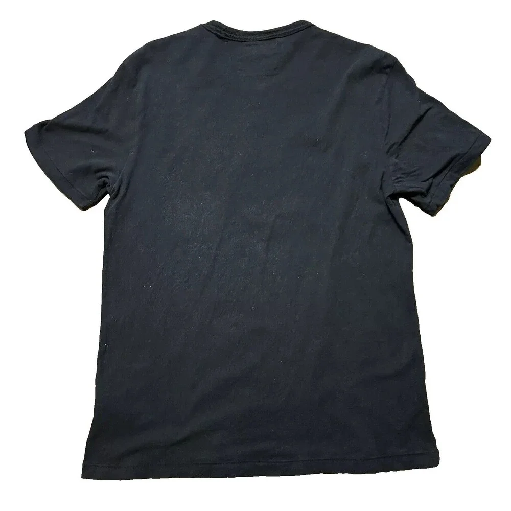 Men's True Religion World Tour Black Silver Embroidered T Shirt Size M